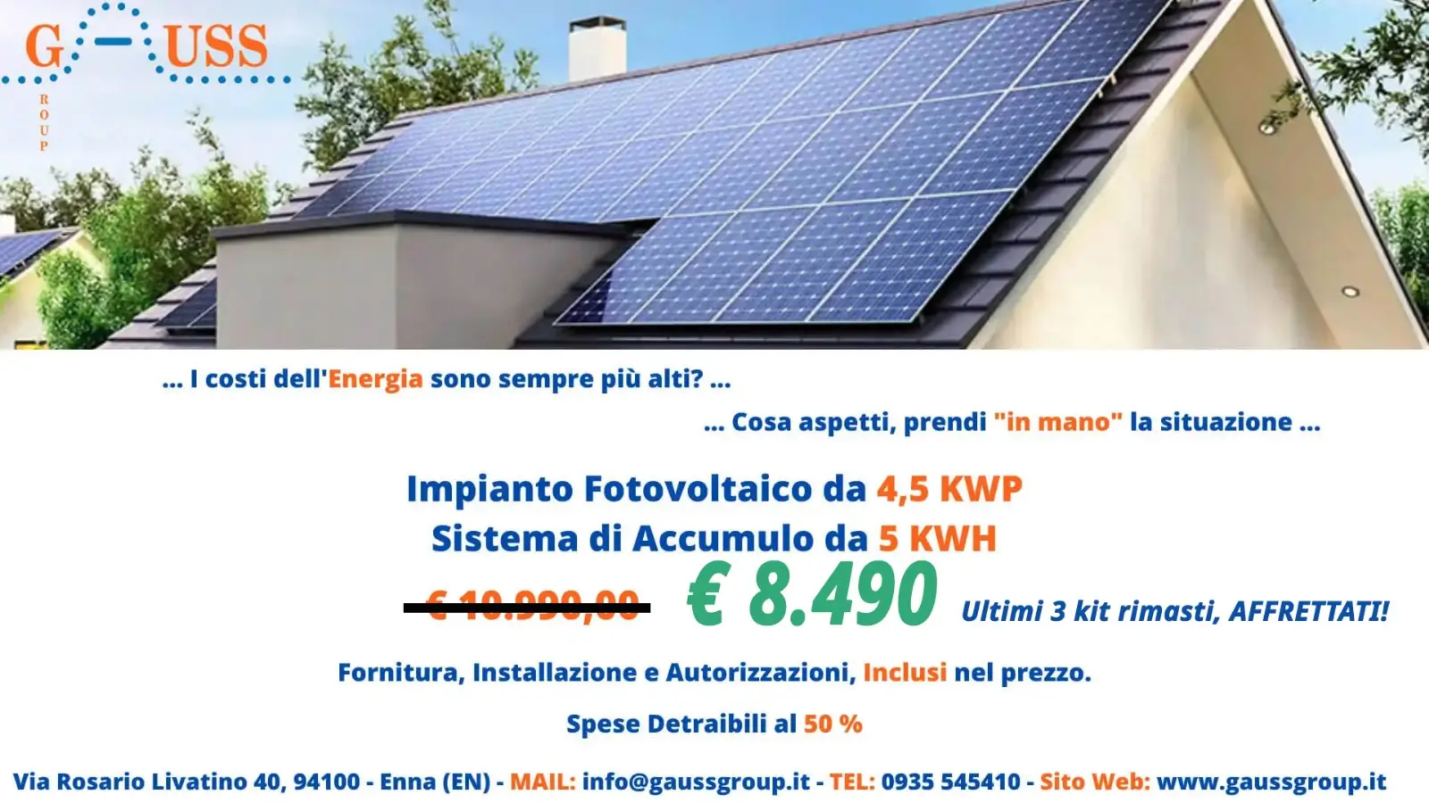 promozione impianto fotovoltaico 4,5 kwp con accumulo